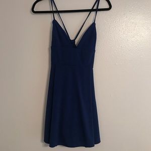 Navy blue midi dress